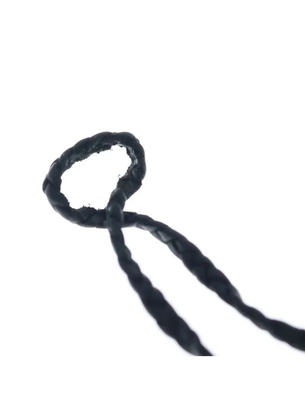 Chrome Hearts Leather Braid Scroll Necklace Braidnecklace Black Silver